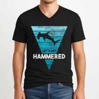 Hammerhead Shark LetS Get Hammered All Week V-Neck T-Shirt
