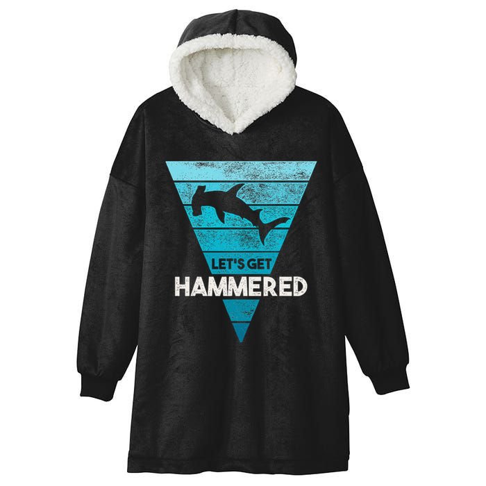 Hammerhead Shark LetS Get Hammered All Week Hooded Wearable Blanket