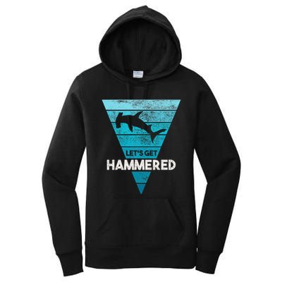 Hammerhead Shark LetS Get Hammered All Week Women's Pullover Hoodie