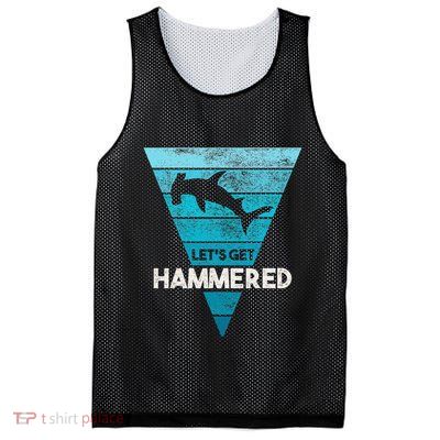 Hammerhead Shark LetS Get Hammered All Week Mesh Reversible Basketball Jersey Tank