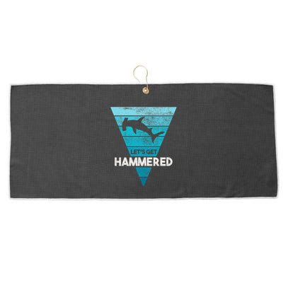 Hammerhead Shark LetS Get Hammered All Week Large Microfiber Waffle Golf Towel