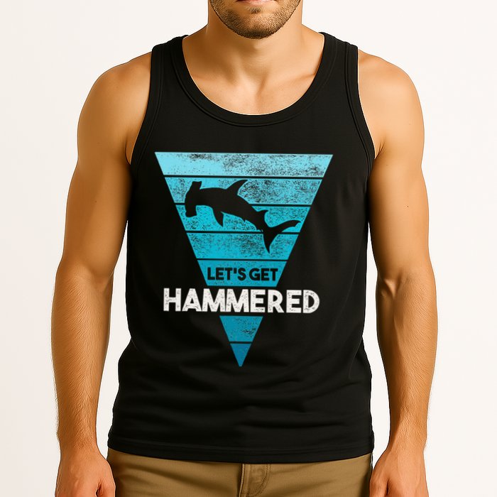 Hammerhead Shark LetS Get Hammered All Week Tank Top