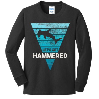 Hammerhead Shark LetS Get Hammered All Week Kids Long Sleeve Shirt