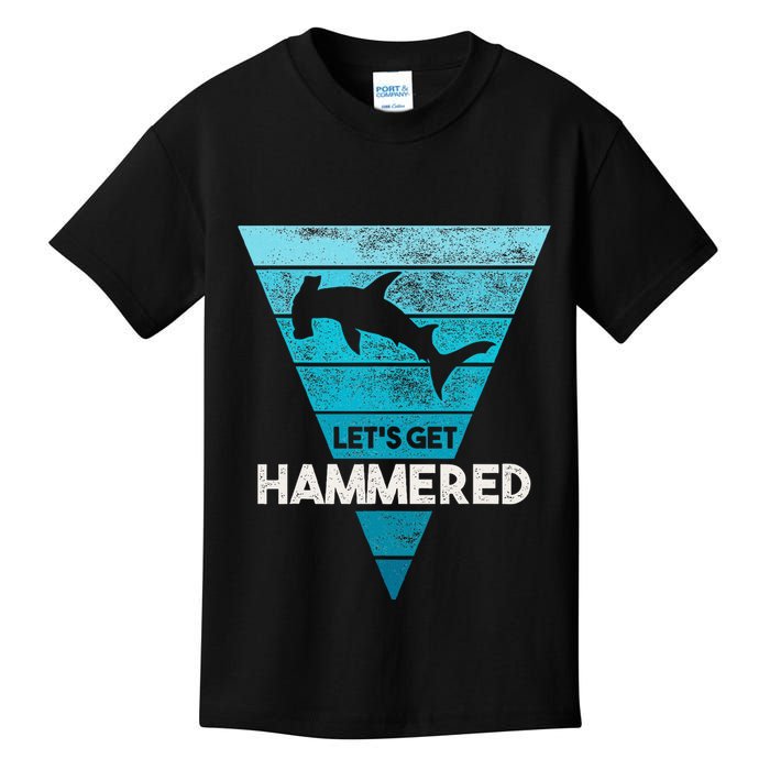 Hammerhead Shark LetS Get Hammered All Week Kids T-Shirt