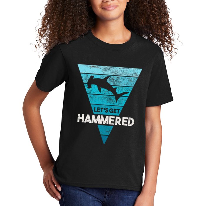 Hammerhead Shark LetS Get Hammered All Week Kids T-Shirt
