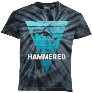 Hammerhead Shark LetS Get Hammered All Week Kids Tie-Dye T-Shirt