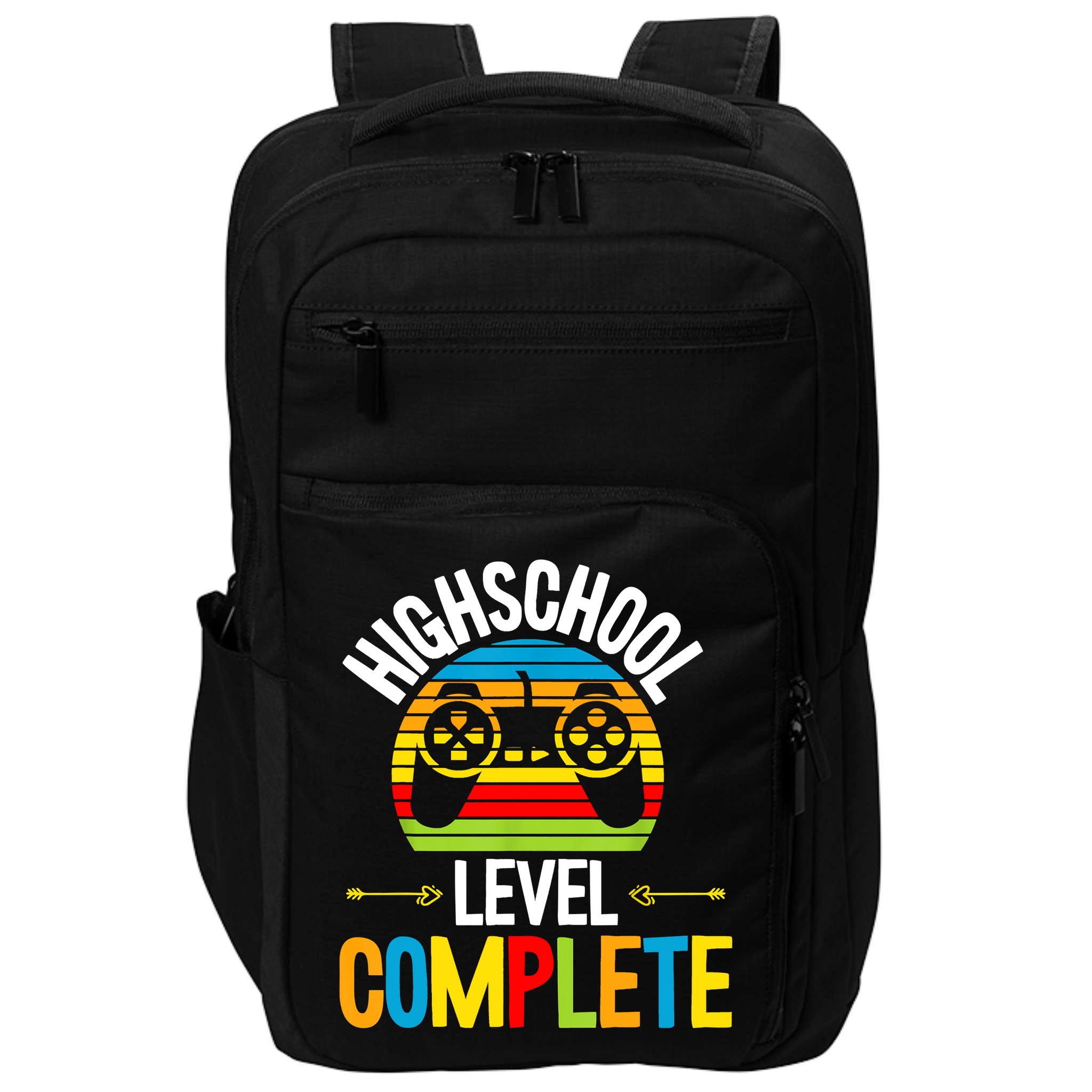 High School Level Complete Graduation Gamer Grad Student Impact Tech Backpack