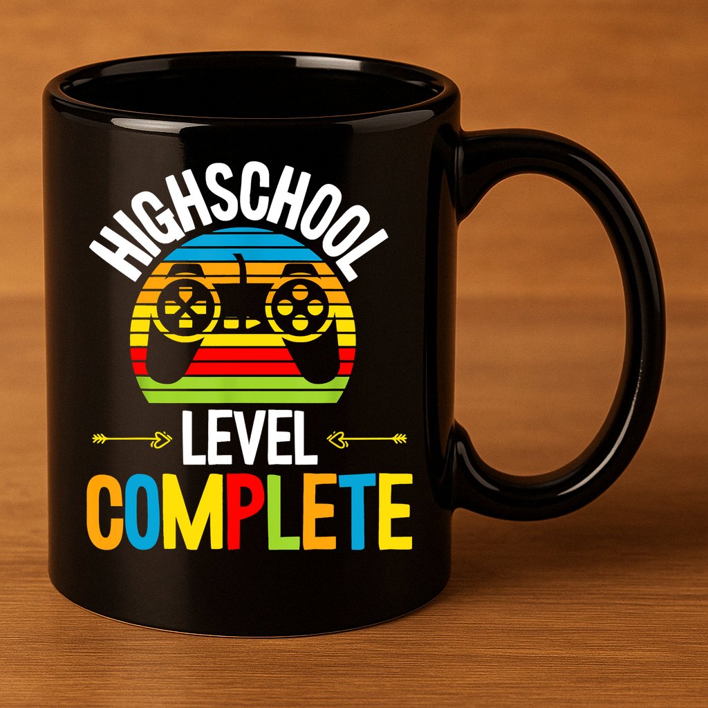 High School Level Complete Graduation Gamer Grad Student 11oz C Handle Ceramic Mug