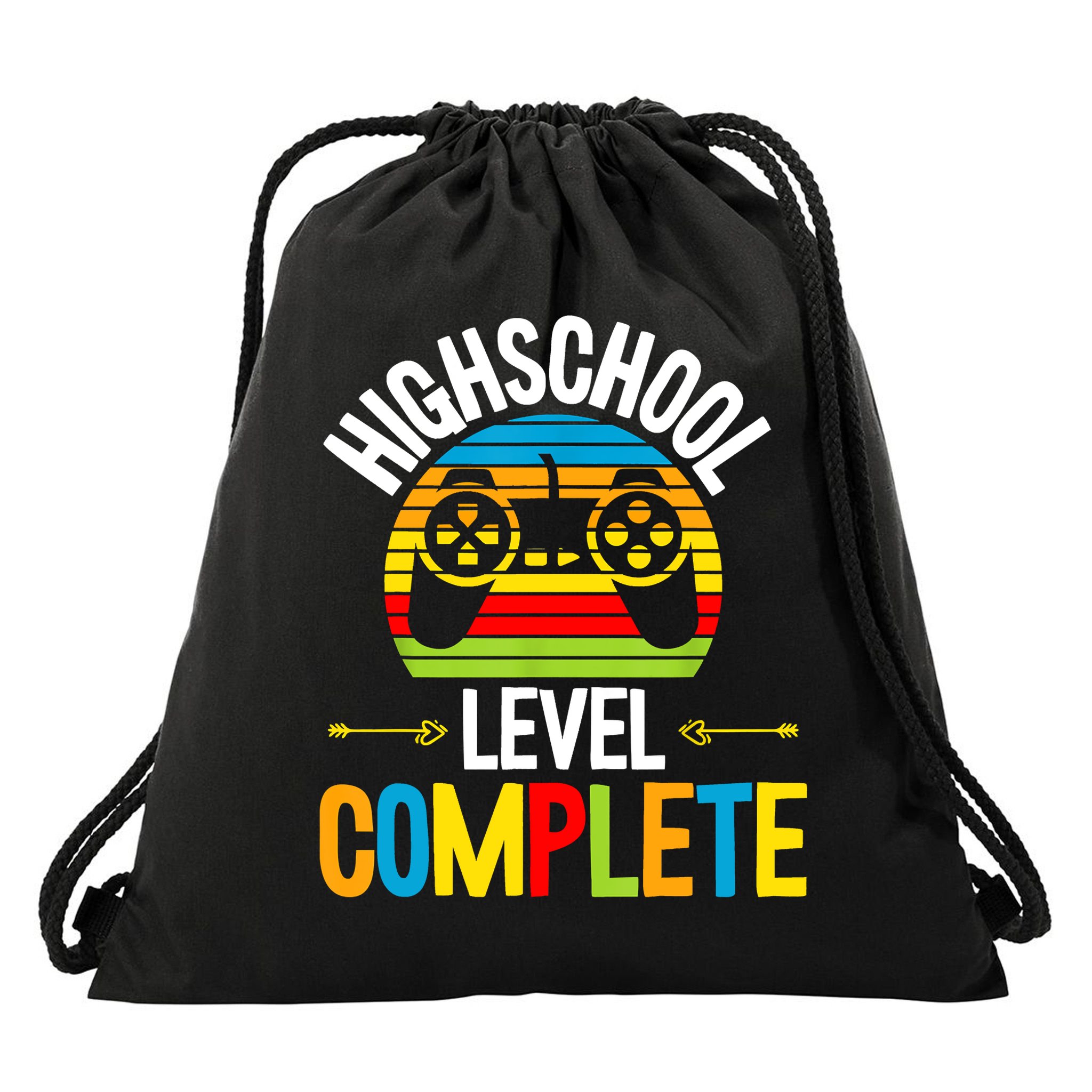 High School Level Complete Graduation Gamer Grad Student Drawstring Bag