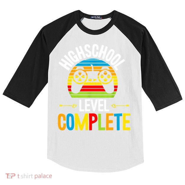 High School Level Complete Graduation Gamer Grad Student Kids Colorblock Raglan Jersey
