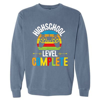 High School Level Complete Graduation Gamer Grad Student Garment-Dyed Sweatshirt