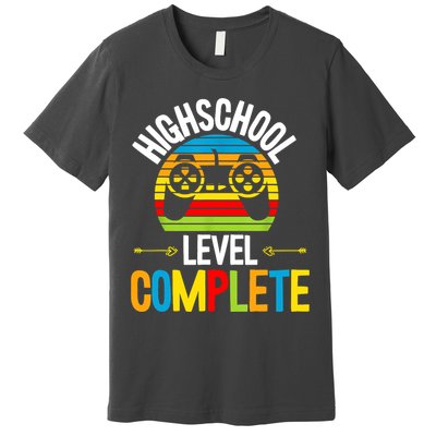 High School Level Complete Graduation Gamer Grad Student Premium T-Shirt