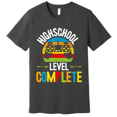 High School Level Complete Graduation Gamer Grad Student Premium T-Shirt