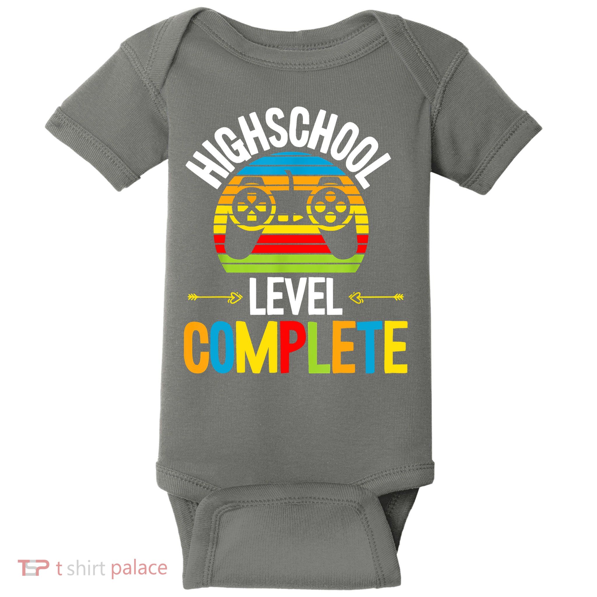 High School Level Complete Graduation Gamer Grad Student Baby Bodysuit