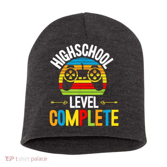 High School Level Complete Graduation Gamer Grad Student Short Acrylic Beanie