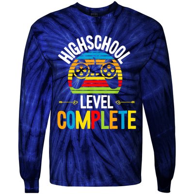 High School Level Complete Graduation Gamer Grad Student Tie-Dye Long Sleeve Shirt