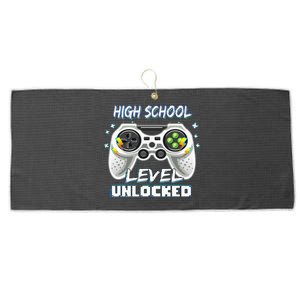 High School Level Unlocked Gamer First Day Of School Large Microfiber Waffle Golf Towel