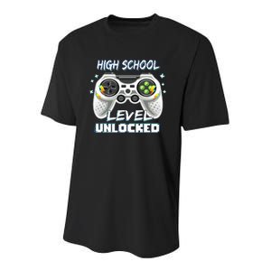 High School Level Unlocked Gamer First Day Of School Youth Performance Sprint T-Shirt