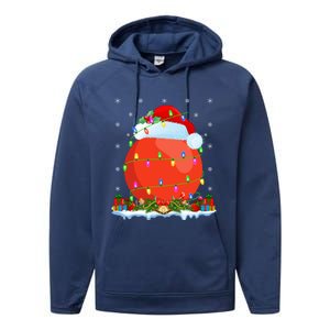 Hockey Sports Lover Matching Santa Hat Hockey Christmas Cool Gift Performance Fleece Hoodie