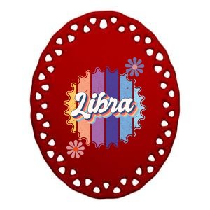 Hippie Sunset Libra Zodiac Gift Ceramic Oval Ornament