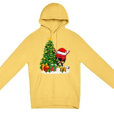 Hockey Sports Lover Matching Santa Hat Hockey Christmas Gift Premium Pullover Hoodie