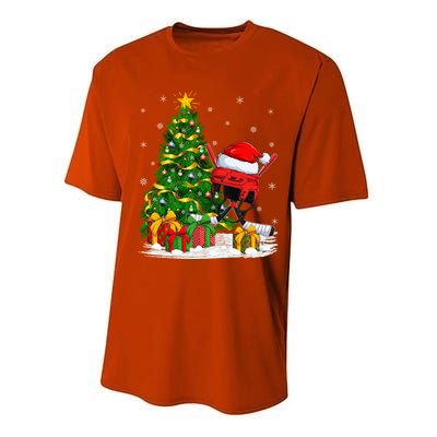 Hockey Sports Lover Matching Santa Hat Hockey Christmas Gift Performance Sprint T-Shirt