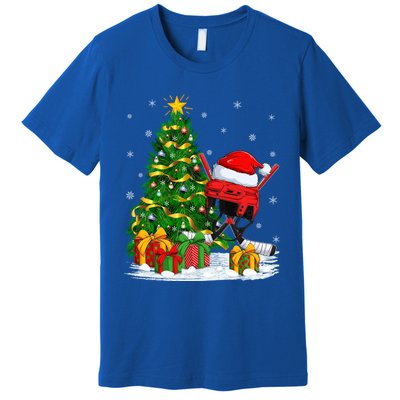 Hockey Sports Lover Matching Santa Hat Hockey Christmas Gift Premium T-Shirt