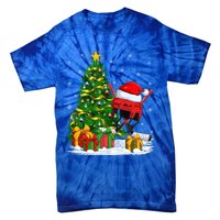 Hockey Sports Lover Matching Santa Hat Hockey Christmas Gift Tie-Dye T-Shirt