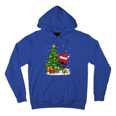 Hockey Sports Lover Matching Santa Hat Hockey Christmas Gift Tall Hoodie