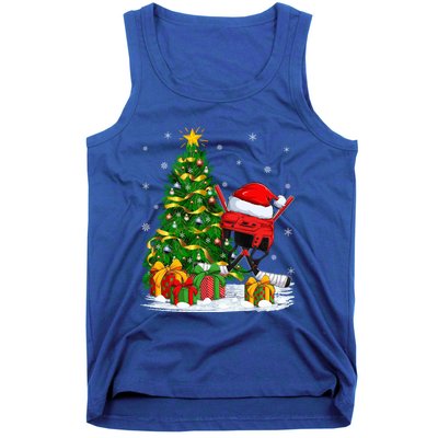 Hockey Sports Lover Matching Santa Hat Hockey Christmas Gift Tank Top