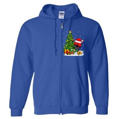 Hockey Sports Lover Matching Santa Hat Hockey Christmas Gift Full Zip Hoodie