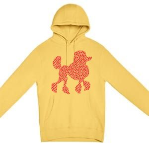 Heart Shape Love Poodle Dog Valentine's Day Gift Premium Pullover Hoodie