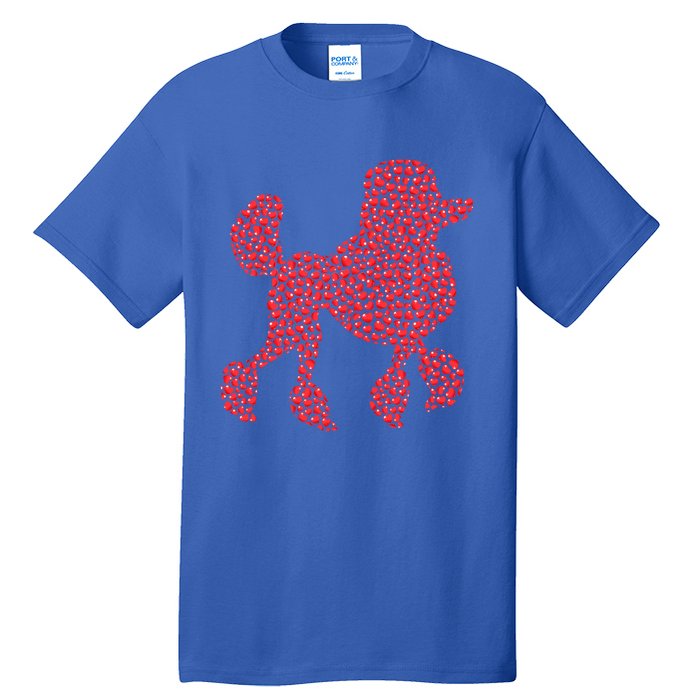 Heart Shape Love Poodle Dog Valentine's Day Gift Tall T-Shirt