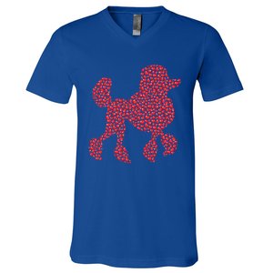 Heart Shape Love Poodle Dog Valentine's Day Gift V-Neck T-Shirt