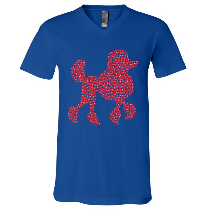 Heart Shape Love Poodle Dog Valentine's Day Gift V-Neck T-Shirt