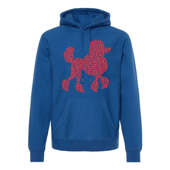 Heart Shape Love Poodle Dog Valentine's Day Gift Premium Hoodie