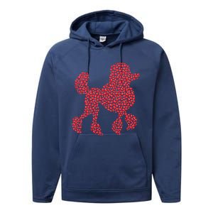 Heart Shape Love Poodle Dog Valentine's Day Gift Performance Fleece Hoodie