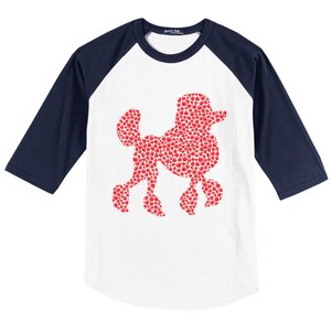 Heart Shape Love Poodle Dog Valentine's Day Gift Baseball Sleeve Shirt