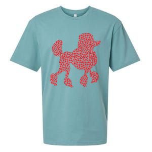 Heart Shape Love Poodle Dog Valentine's Day Gift Sueded Cloud Jersey T-Shirt