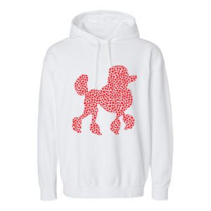 Heart Shape Love Poodle Dog Valentine's Day Gift Garment-Dyed Fleece Hoodie