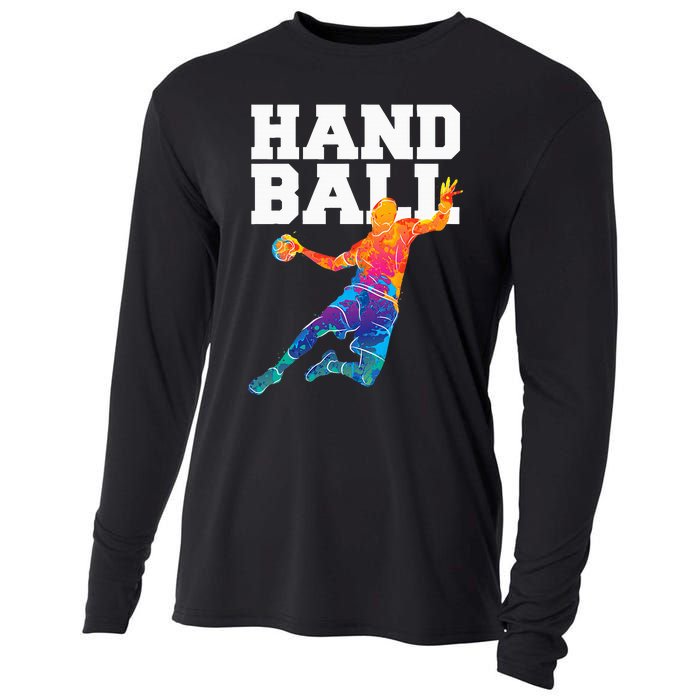 Handball Sports Lover Athlete Athletic Handball Player Cooling Performance Long Sleeve Crew