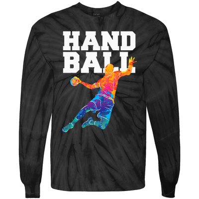 Handball Sports Lover Athlete Athletic Handball Player Tie-Dye Long Sleeve Shirt