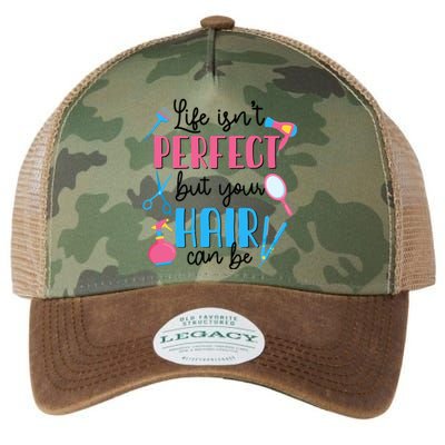 Hair Stylisgift Life Isn't Perfect But Your Hair Can Be Gift Legacy Tie Dye Trucker Hat