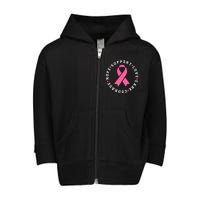 Hope Support Love Family Breast Cancer Survivor Pink Ribbon Toddler Zip Fleece Hoodie