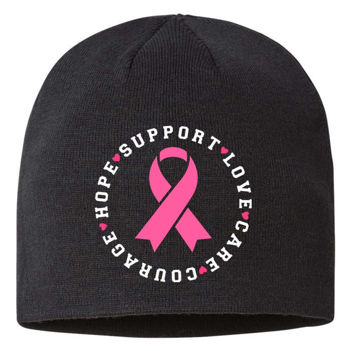 Hope Support Love Family Breast Cancer Survivor Pink Ribbon Sustainable Beanie