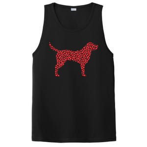 Heart Shape Labrador Retriever Dog Valentine's Day Gift PosiCharge Competitor Tank