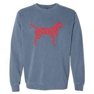 Heart Shape Labrador Retriever Dog Valentine's Day Gift Garment-Dyed Sweatshirt