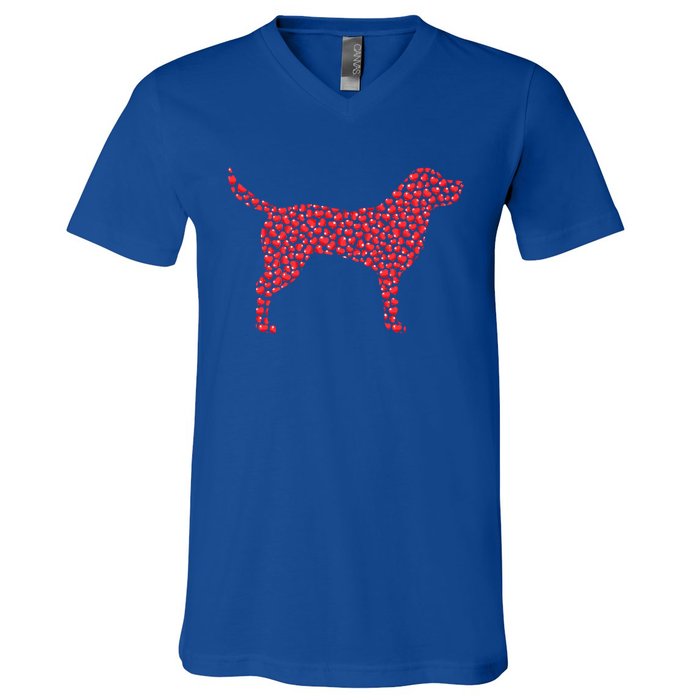 Heart Shape Labrador Retriever Dog Valentine's Day Gift V-Neck T-Shirt