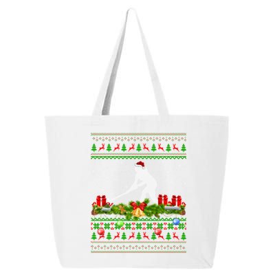 Hockey Sports Lover Xmas Santa Ugly Field Hockey Christmas Funny Gift 25L Jumbo Tote