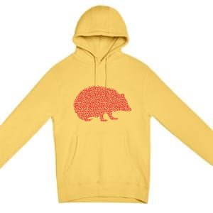 Heart Shape Love Hedgehog Valentine's Day Meaningful Gift Premium Pullover Hoodie